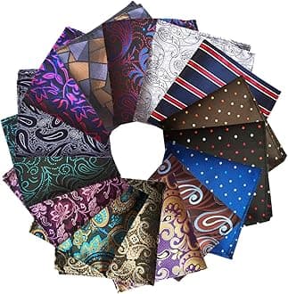15 Pcs Pocket Squares sets for Man Suit, Assorted Colors Men Suit Pocket Square Handkerchiefs Wedding Party Gift