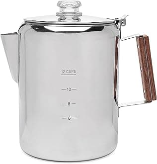 Bozeman Percolator Coffee Pot — NO Aluminum or Plastic [12 cup]