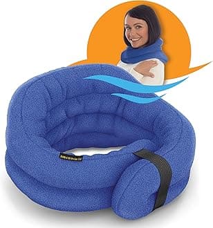 SunnyBay Microwave Heating Pad, Microwavable Heated Neck and Shoulder Wrap, Hands-Free Weighted Moist Hot or Cool Pack, Soft Fleece Cover and Flaxseed Filling, 26 Inch Length, SkyBlue