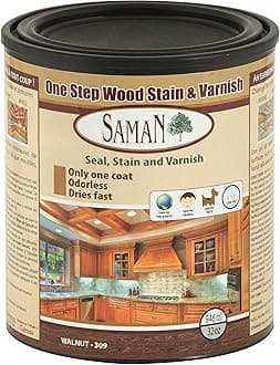 SamaN SAM-309-1L 1-Quart Interior Stain for Fine Wood for Seal, Stain and Varnish, Walnut