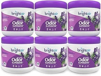 Bright Air Odor Eliminator - Lavender and Fresh Linen , 14 Ounce Jar (Pack of 3)
