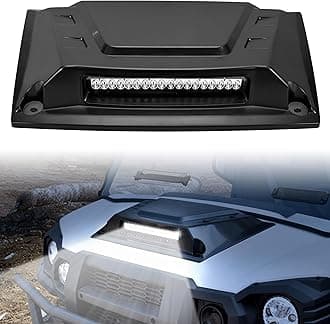 SAUTVS Sport Hood Scoop with LED Spotlight for Kawasaki Mule Pro, Hood Scoop with LED Auxiliary Light Kit for Kawasaki Mule Pro FXT DXT DX FX 2015-2025 Accessories