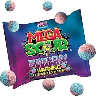 Barnetts - Mega Sour Candy Bubblegum 104g - Trendy Sweet Bags - Traditionally Handmade Sweets - Sour Coating Lasts 20 Seconds - Candies for Party Bag, Gift Hamper, or Hamper Box