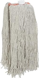 Commercial Products Cut End Cotton Mop Head Replacement/Refill, 32-Ounces, White, Heavy Duty Cotton Industrial Wet Mop For Floor Cleaning Office/School/Stadium/Restaurant