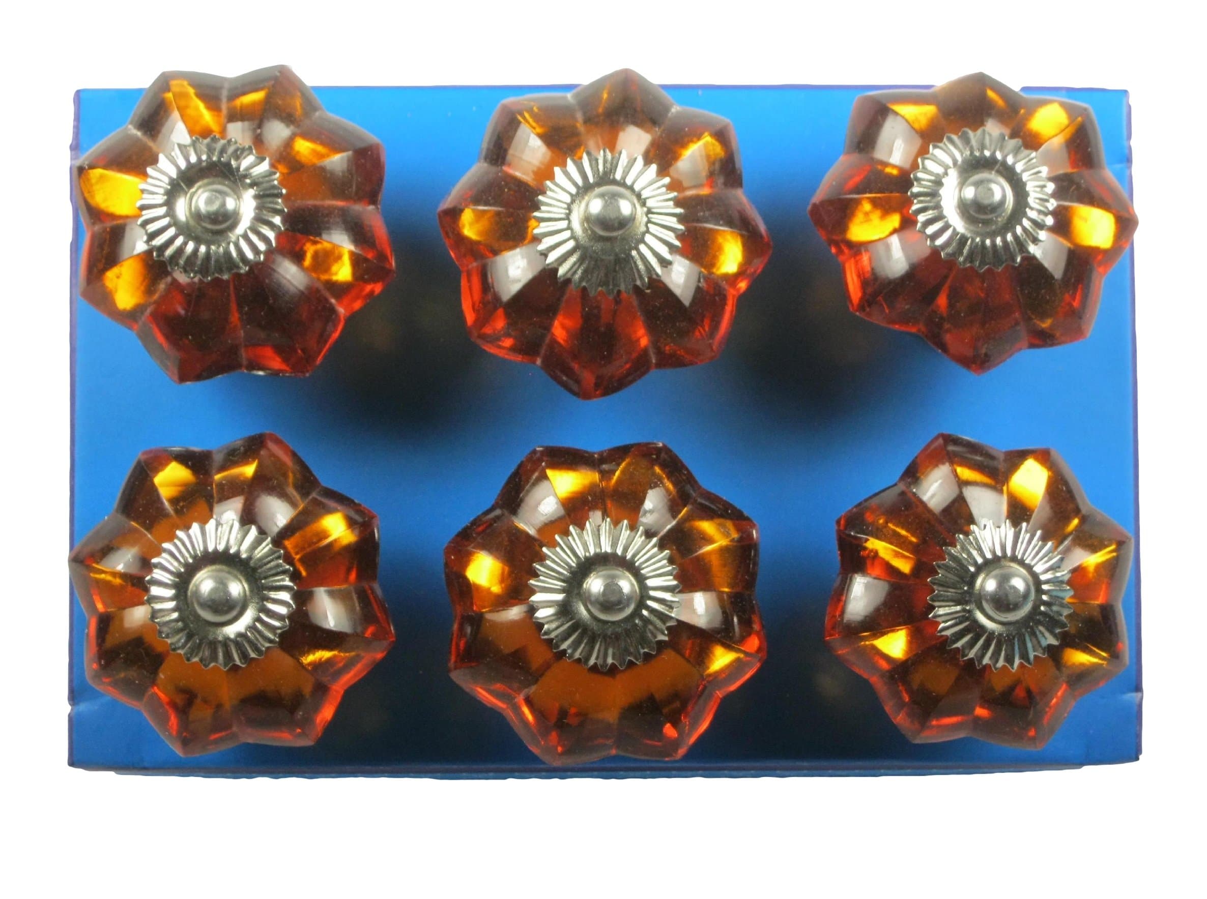 Crystal Look with Silver Accents 6 Count Drawer Pull Knobs