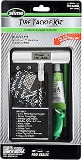 Slime 20485 Tire Tackle Kit, Pro-Series, Tire Repair Plugs, Tire Repair Patches, 18-Piece kit