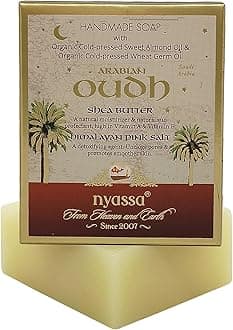 Nyassa Arabian Oudh Natural Handmade Bathing Soap | Shea Butter and Himalayan Pink Salt | All Skin Type 150gm