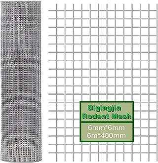 Rodent Mesh Roll 400mm x 6m,Galvanised Wire Mesh- Keep Rats Out & Protect Your Home, Chickens, Dogs, Rabbits, Vegetables & More,Rat Proof Mesh Sheet -Durable & Easy to Install - Maintenance-Free