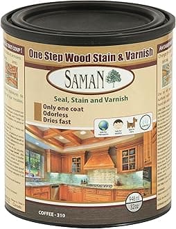 SamaN SAM-310-1L 1-Quart Interior Stain for Fine Wood for Seal, Stain and Varnish, Coffee