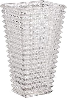 MCMCNCUIU Crystal Glass Vase, Large Crystal Vases for Flowers, Large Flower Vase, Clear Modern Vases for Living Room, Bedroom, Kitchen, Dining Table, Mantle, Wedding, 11 Inches