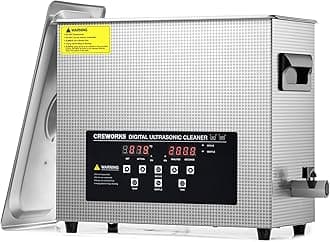 CREWORKS 6L Digital Ultrasonic Cleaner, 1.6 gal. Ultrasonic Cleaning Machine with Degas & Gentle Modes, 180W Professional Ultrasound Cleaner with 300W Heater and Timer for Glasses