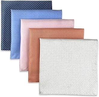 Shlax&Wing 5 Pieces Assorted Mens Pocket Square Set Handkerchiefs
