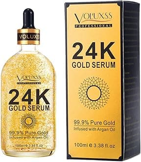 Pure 24K Gold Serum for Face - Best Anti Aging Face Serum Gold for Women Infused Hyaluronic Acid & Argan Oil- Moisturizing...