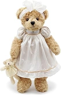 oitscute Teddy Bears Baby Cute Soft Plush Stuffed Animal Toy for Girl Women 16" (White Lace)