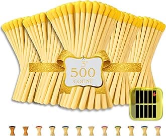 500 Count - 3" Long Yellow Color Matches | Three Inch Coloful Loose Wooden Safety Match Sticks for Candle Display | Refill Decorative Jar Holder Bottle | Striker Included