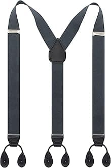 'Timiot Y Back Button 1.4'' Suspenders for Men with Stylish Leather Button Ends Long Lasting Stretch Ultimate Fashion'