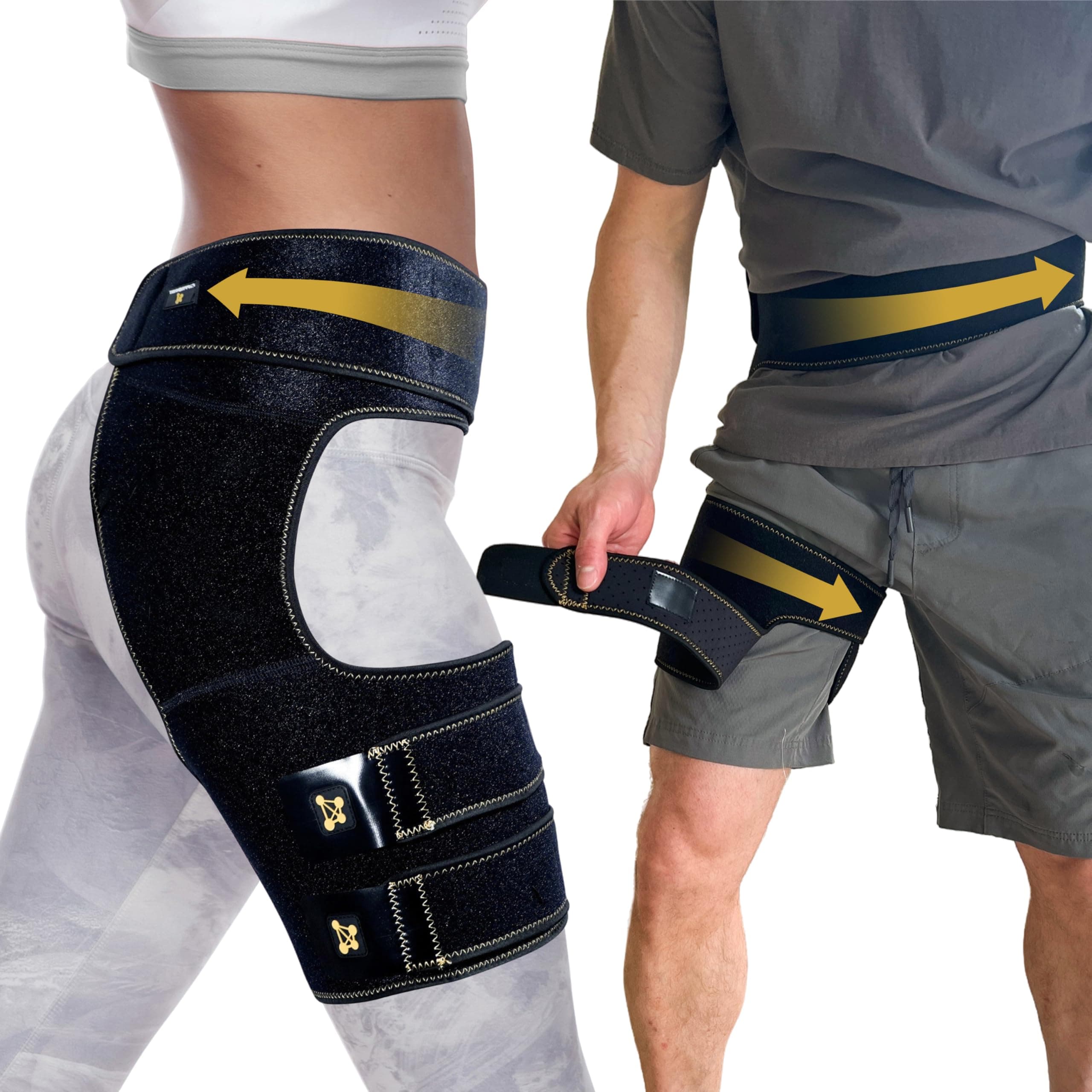 CopperJoint Hip Support Brace for Sciatica Pain Relief, Help Circulation - Hip Flexor Compression Wrap & Sciatic Nerve Brace for Comfort & Recovery - Hip Flexor Brace