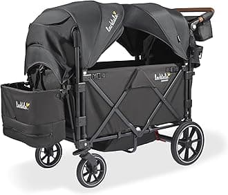 Larktale Caravan V3, Byron Black - Stroller/Wagon for Kids & Babies - Seats 2 Passengers or 200 lbs. Total Weight Capacity. - Reclining Seats, Sun Canopies, Height-Adjustable Handlebar - 2024 Version