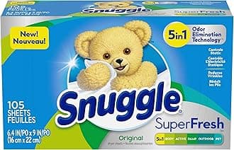Snuggle Plus SuperFresh Fabric Softener Dryer Sheets with Static Control and Odor Eliminating Technology, Original, 105 Count 2pack