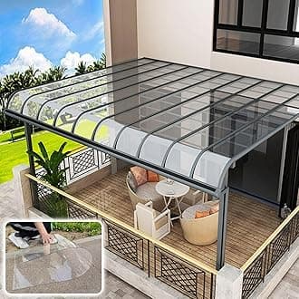 Transparent Polycarbonate Roofing Sheet, Outdoor Patio Greenhouse Panels, UV Rain Protection Rain Pergola Roof Panels, for Patios, Partitions, Etc, Roof(Clear,3.28 x 13.1ft)