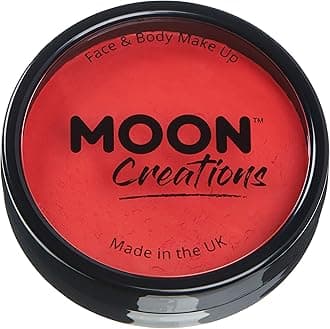 – Pro Face & Body Makeup | Bright Red | 36g | Professional Colour Paint Cake Pots for Face Painting | Face Paint For Kids, Adults, Fancy Dress, Festivals, Halloween