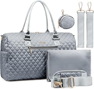 LOVEVOOK Diaper Bag Tote with Pacifier Case and Changing Pad, Large Capacity Mommy Bag for Hospital and Weekender Travel, Functional Baby Bag Newborn Baby Essential, Grey