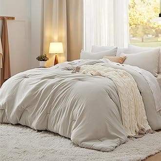Bedsure King Comforter Set, Beige Soft Prewashed Bedding for All Seasons, 3 Pieces GentleSoft™ Bed Set, 1 Lightweight Comforter (104"x90") and 2 Pillowcases (20"x36")