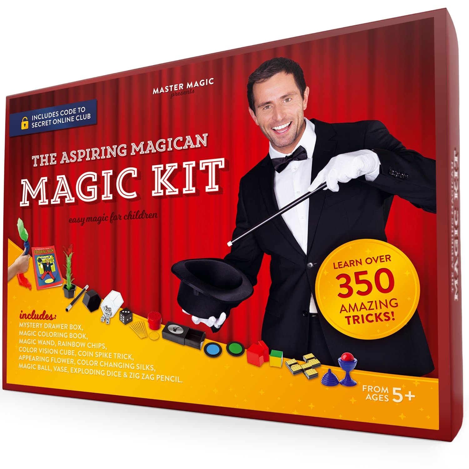 MasterMagic Magic Kit - Easy Magic Tricks for Children - Learn Over 350 Spectacular Tricks with This Magic Set - Ideal for Beginners and Kids of All Ages!