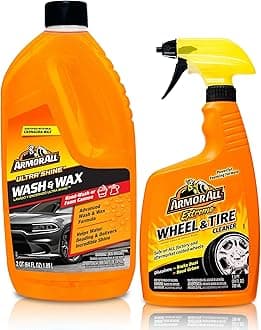 Bundle of Armor All Extreme Wheel and Tire Cleaner , Car Wheel Cleaner Spray, 24 Fl Oz + Armor All Ultra Shine Car Wash and Car Wax by Armor All, Cleaning Fluid for Cars, Trucks, Motorcycles