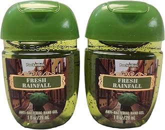 Bath and Body Care - Travel Size Sanitizer - 2 piece Bundle Set Hand Gel - 1 Fl Oz each - Label Artwork Varies (FRESH RAINFALL)