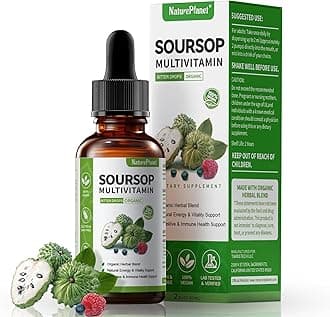 NaturePlanet Graviola Soursop Bitters Liquid Drops, 5000mg Soursop Fruit & Leaf Extract + 10 Bitters Botanicals for Immune Support Digestive Health Antioxidant Boost丨 Vegan