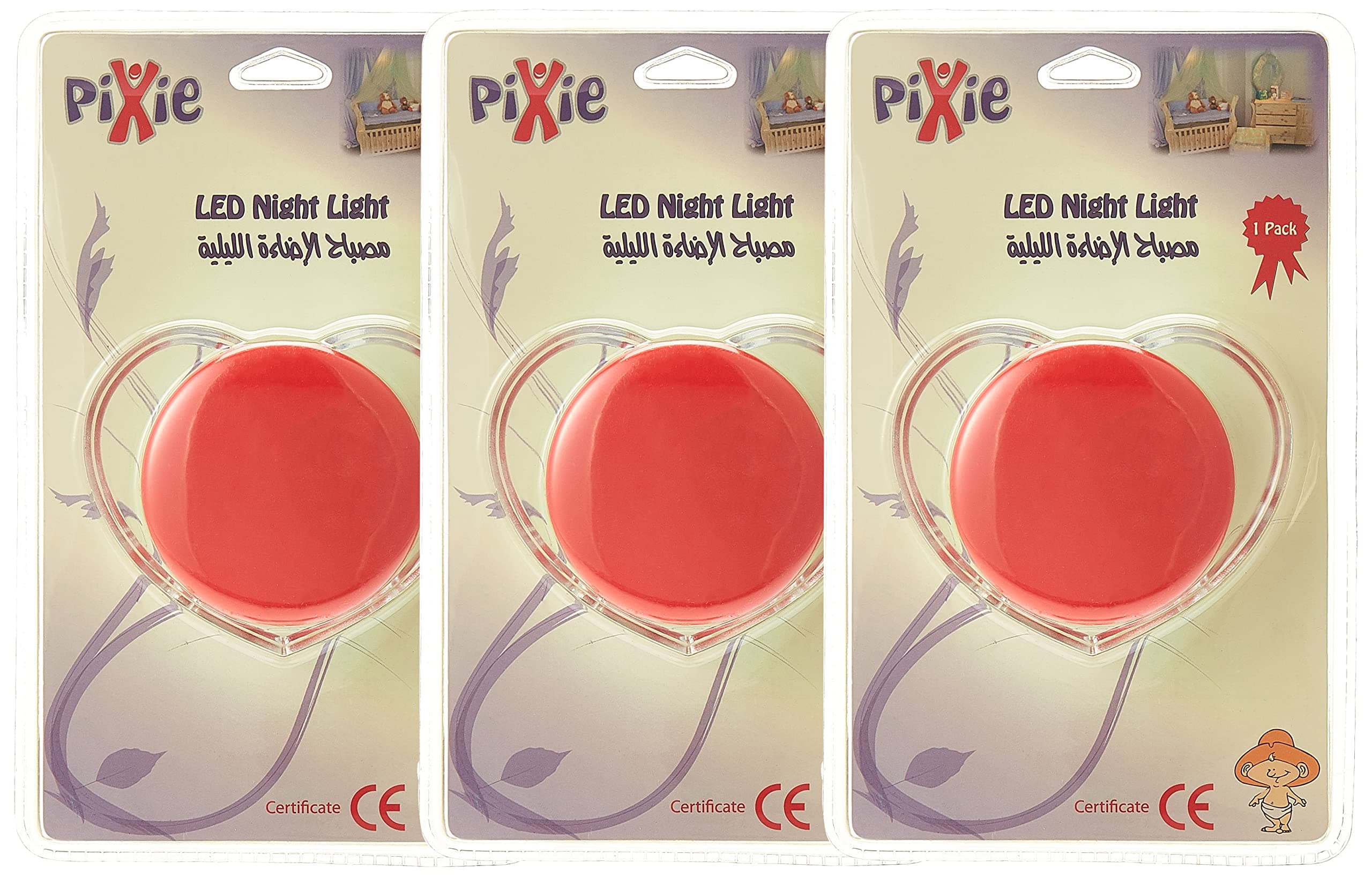 Pixie Led Night Light Red, Pack Of 3