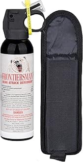 Frontiersman 7.9 fl oz. Bear Spray, Maximum Strength 2.0% Major Capsaicinoids, Powerful 30 ft. Range Bear Deterrent, Outdoor Camping & Hiking Protection, Quick Draw Holster & Multipack Options