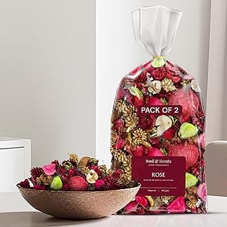 Soul & Scents Rose Potpourri Pack of 2 | Dried Flowers | Fine-Living | Natural Decoration | Mood Enhancer | Perfect for Home Decor, Gifts, and Aromatherapy | Made in India | 140gm Each