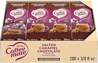 COFFEE-MATE Creamer, Salted Caramel Chocolate, liquid creamer singles, 50 Count (Pack of 4)