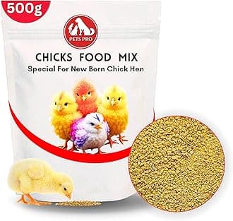 Pets Pro Baby Chicks Feed Chicken Pellet Feed, 500g Packet, for Fast Growthin Chicken, Healthier Diet for New Born Chicks,Chicks Bird Feed, Chicks Food