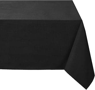 FantasDecor Rectangle Table Cloths Linen Textured Solid Tablecloth 60 x 84 Inch Spill-Proof Waterproof Table Cloth Decorative Fabric Table Cover for Dining Table, Buffet Parties and Camping, Black