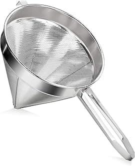 New Star Foodservice 34110 China Cap/Chinois Strainer, 18/8 Stainless Steel, 10-Inch, 3mm Coarse Perforations