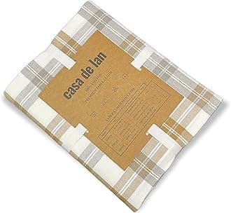 Rectangle Table Cloth - Table Cover - Cotton Mitered Stitched - Checks Table Covers for Kitchen Dining, Wedding, Decorations, & Parties - 60x104 in - Khaki Window