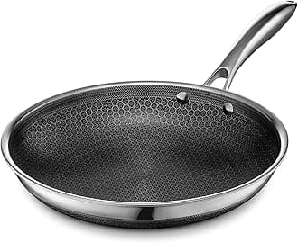HexClad Hybrid Nonstick Frying Pan, 26 cm, Stay-Cool Handle, Dishwasher and Oven-Safe, Induction Ready, Compatible with All Cooktops
