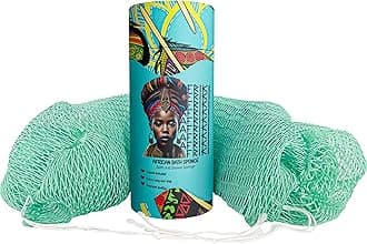 AFRIKI African Net Sponge – Exfoliating Body Scrubber, Black Owned & Rooted in Africa, All Skin Types | 45 in Long (Seafoam)