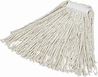 Rubbermaid Commercial Products Value Pro Large 24 OZ Cotton Wet Mop, 1" Headband, White, for General Purpose Floor Cleaning or One-Time Use