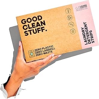 Hypoallergenic Laundry Detergent Strips Sheets 64 loads Eco Ultra-Concentrated Non-Bio Fragrance Free & Unscented for Machine and Hand Washing