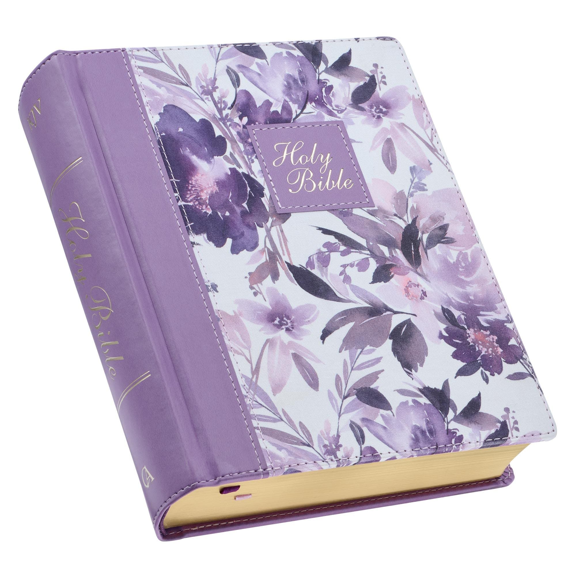 KJV Holy Bible, Note-taking Bible, Faux Leather Hardcover - King James Version, Purple Floral Printed (KJV Note-taking Editions)