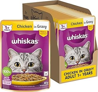 Adult (1+ Years) Wet Cat Food, Chicken in Gravy, 80 g (Pack of 14), Hydrating Food Made With Real Chicken, 100% Complete & Balanced Nutrition for Adult Cats