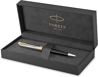 PARKER 2119787 Parker Ballpoint Pen Sonnet Premium Metal & Black GT Medium Point, Oil-based, Gift Boxed