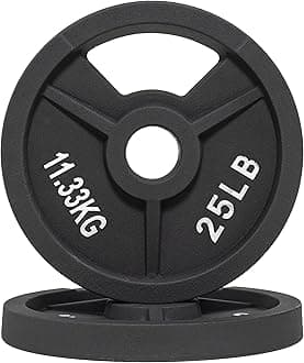 Olympic 2-Inch Cast Iron Plate Weight Plate for Strength Training and Weightlifting, Multiple Sizes