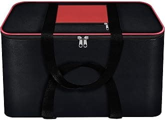 Storite Nylon Big Underbed Storage Bag Moisture Proof Cloth Organiser with Zippered Closure and Handle(BlackRed, 54x46x28cm) Rectangular
