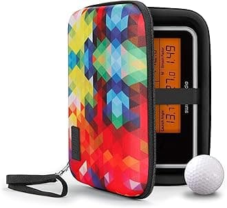 USA GearGolf Launch Monitor Case, Swing Caddie Hard Case with Scratch Resistant Interior, Water Resistant Exterior - Compatible with Swing Caddie SC300i, Voice Caddie, Garmin R10 and more - Geometric