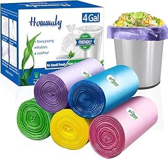 4 Gallon Small Garbage Bags,Extra Strong Trash Bag Bin Liners for Home Office Kitchen (RA)